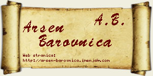 Arsen Barovnica vizit kartica